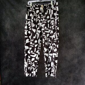 Chico's‎ Abstract Print Trapunto Cropped Coastal Grandma Nautical Pants Sz.12